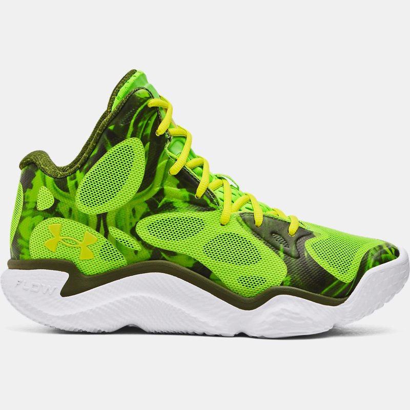 Under Armour Unisex Curry Spawn FloTro Basketball Shoes Hyper Green / Rough / Flash Light 8